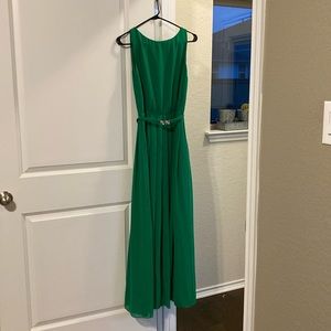 Lauren Ralph Lauren Floor Length Pleated Kelly Green Goen